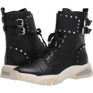 Sam Edelman Resnie Leather Hi Top Sneaker Combat Boots Size 6 36 Black  $190 🔥